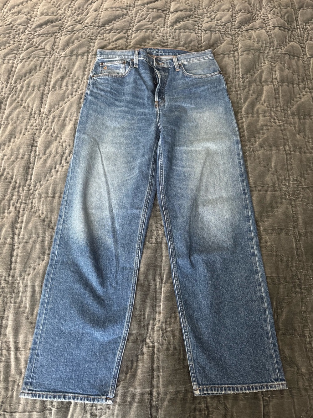 Etica Blue Denim Jeans - Tia Vintage Straight Crop 28